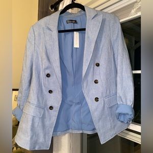 Baby blue blazer jacket